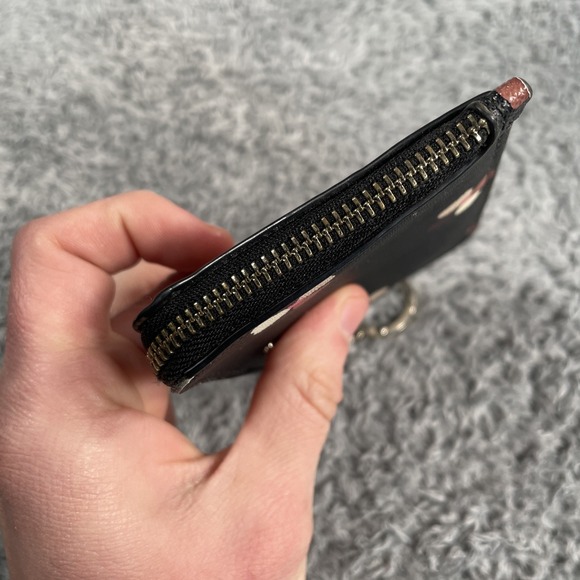 Kate Spade Floral l-zip Card Holder Dusk Buds W/ Keychain Small Wallet - Picture 13 of 16